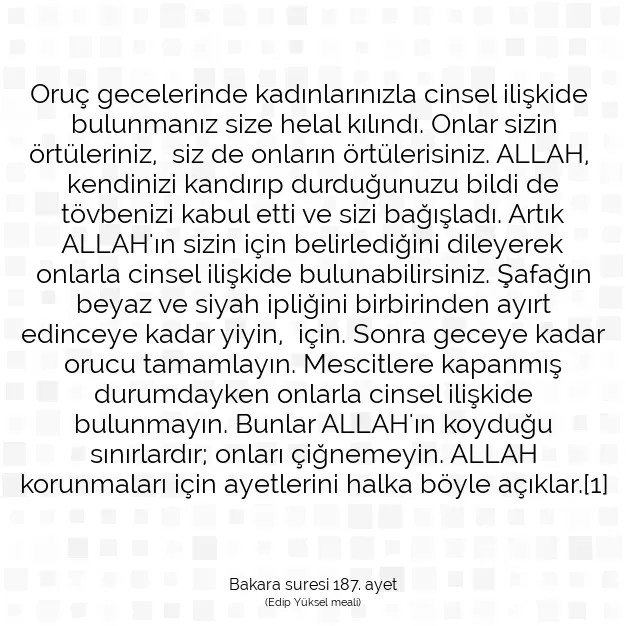 Ayetbul | Kuran Mealleri | Quran | Bakara suresi 187. ayet