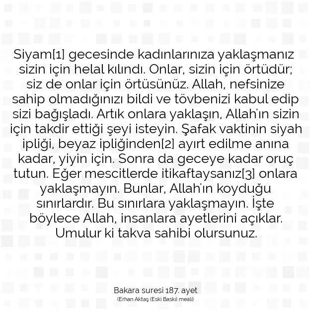 Ayetbul | Kuran Mealleri | Quran | Bakara suresi 187. ayet