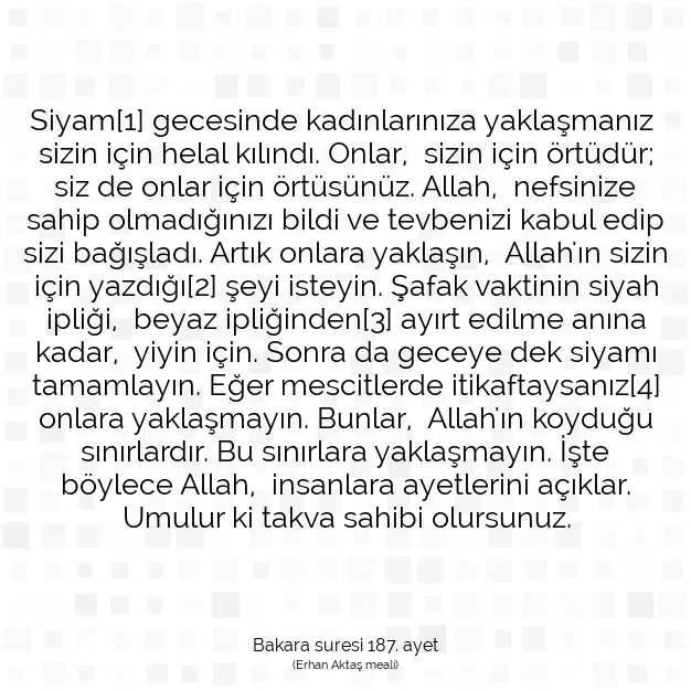 Ayetbul | Kuran Mealleri | Quran | Bakara suresi 187. ayet