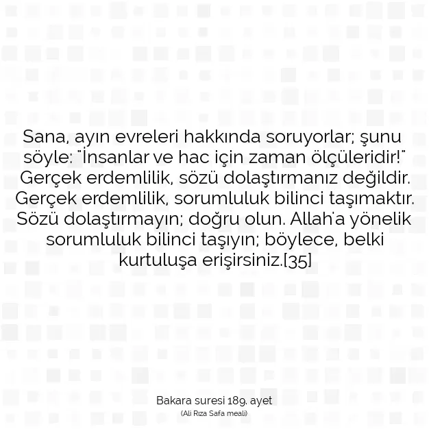 Ayetbul | Kuran Mealleri | Quran | Bakara suresi 189. ayet