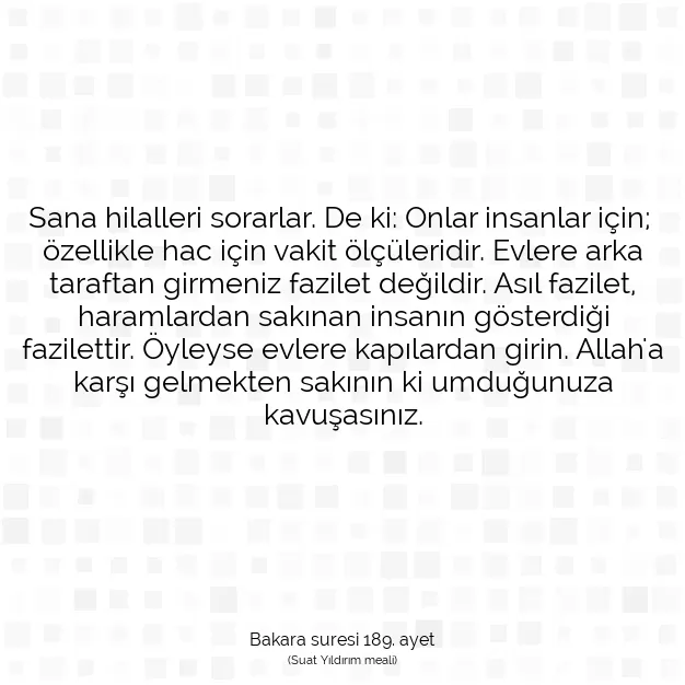 Ayetbul | Kuran Mealleri | Quran | Bakara suresi 189. ayet