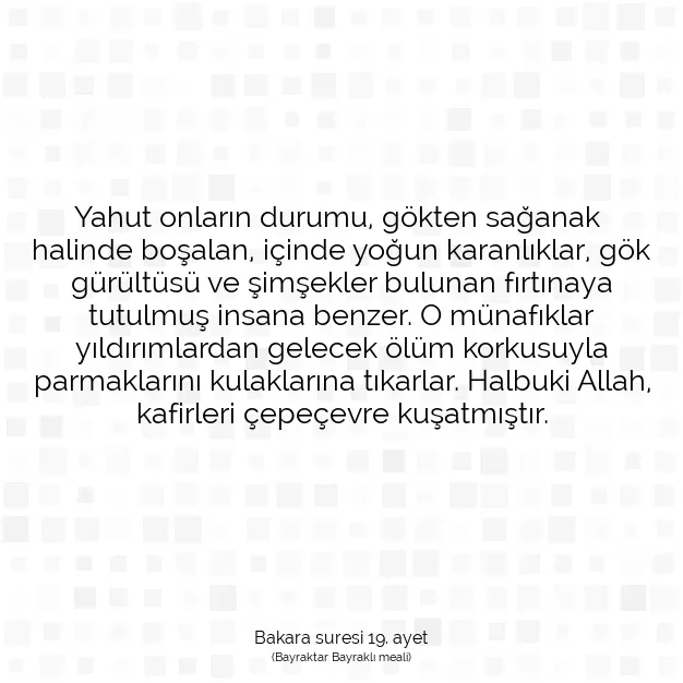 Ayetbul | Kuran Mealleri | Quran | Bakara suresi 19. ayet