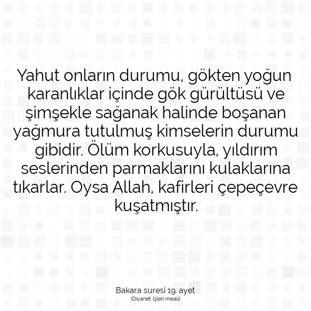 Ayetbul | Kuran Mealleri | Quran | Bakara suresi 19. ayet