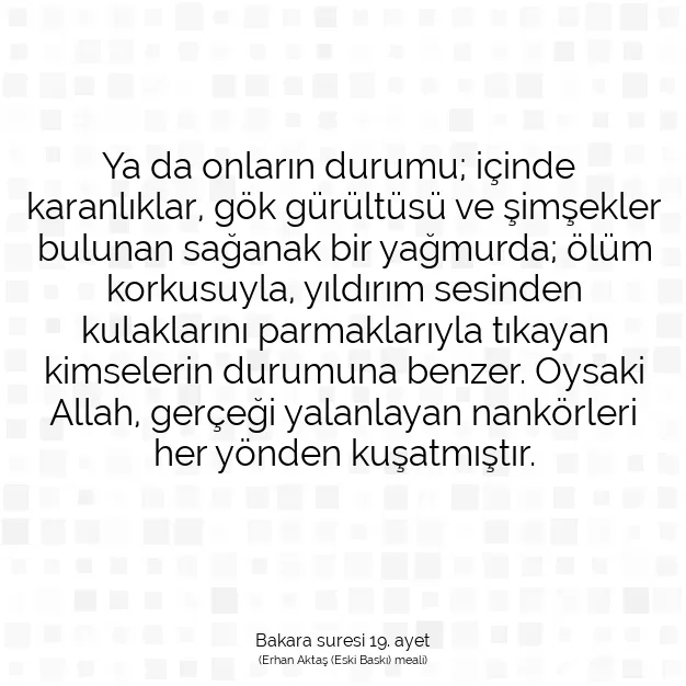 Ayetbul | Kuran Mealleri | Quran | Bakara suresi 19. ayet