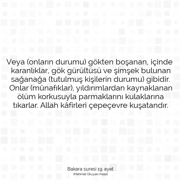 Ayetbul | Kuran Mealleri | Quran | Bakara suresi 19. ayet