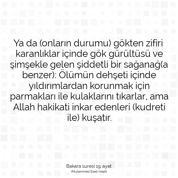 Ayetbul | Kuran Mealleri | Quran | Bakara suresi 19. ayet