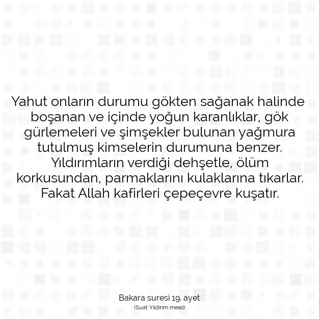 Ayetbul | Kuran Mealleri | Quran | Bakara suresi 19. ayet