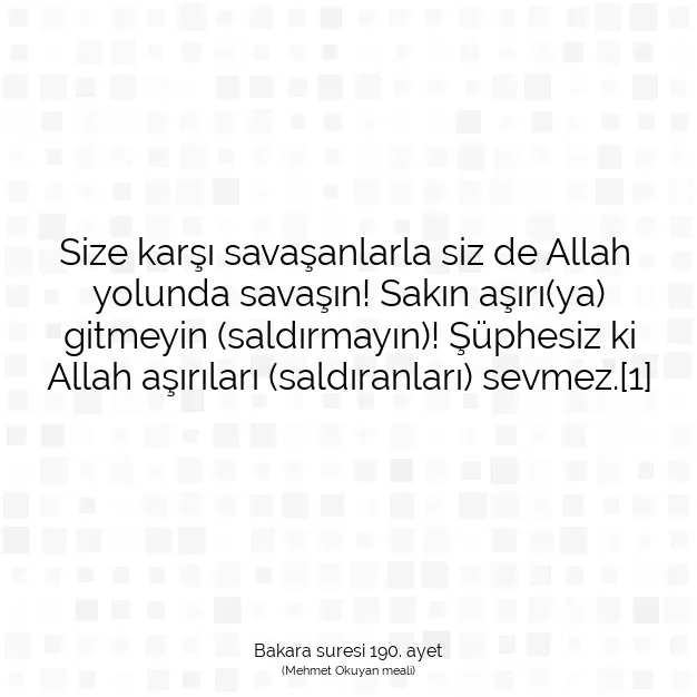 Ayetbul | Kuran Mealleri | Quran | Bakara suresi 190. ayet