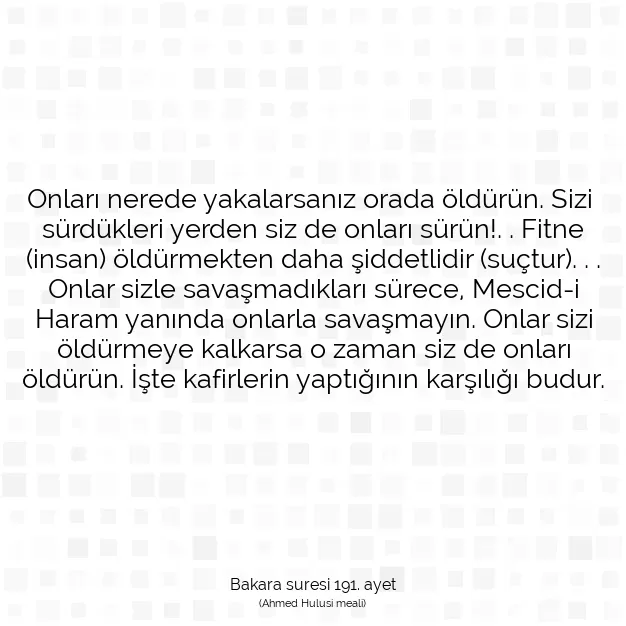 Ayetbul | Kuran Mealleri | Quran | Bakara suresi 191. ayet