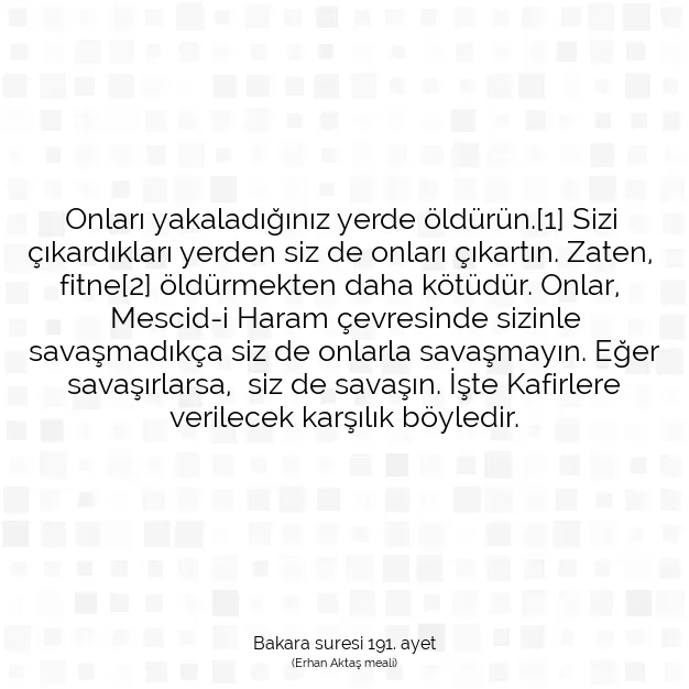 Ayetbul | Kuran Mealleri | Quran | Bakara suresi 191. ayet