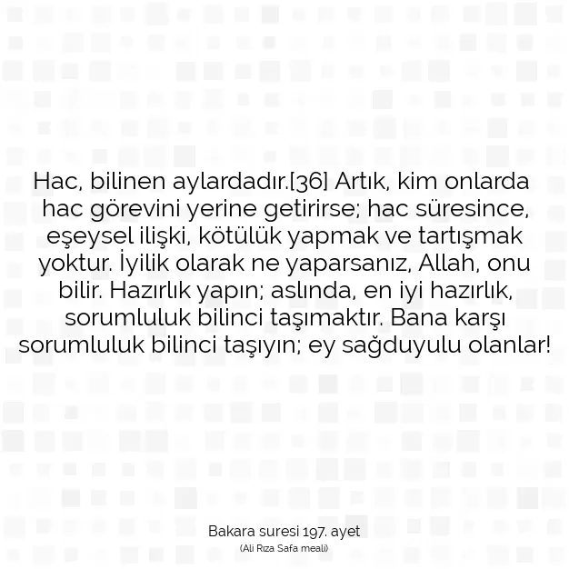 Ayetbul | Kuran Mealleri | Quran | Bakara suresi 197. ayet