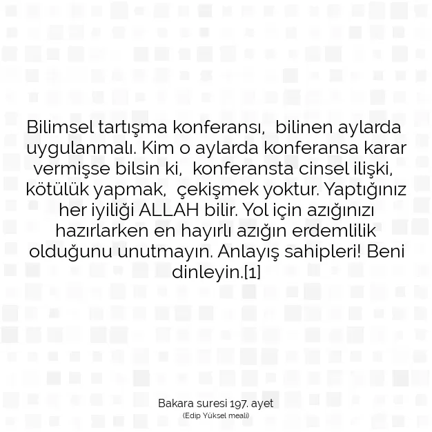 Ayetbul | Kuran Mealleri | Quran | Bakara suresi 197. ayet