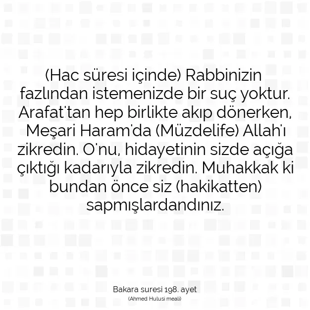 Ayetbul | Kuran Mealleri | Quran | Bakara suresi 198. ayet