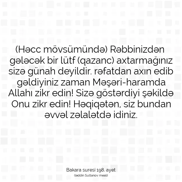 Ayetbul | Kuran Mealleri | Quran | Bakara suresi 198. ayet