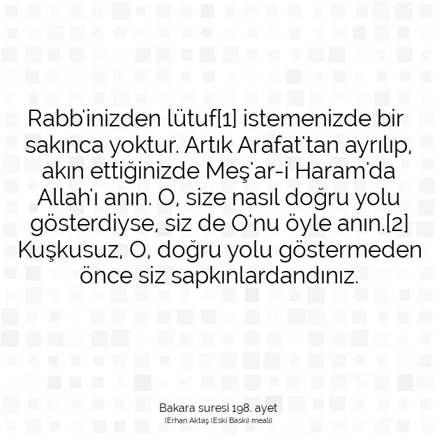 Ayetbul | Kuran Mealleri | Quran | Bakara suresi 198. ayet