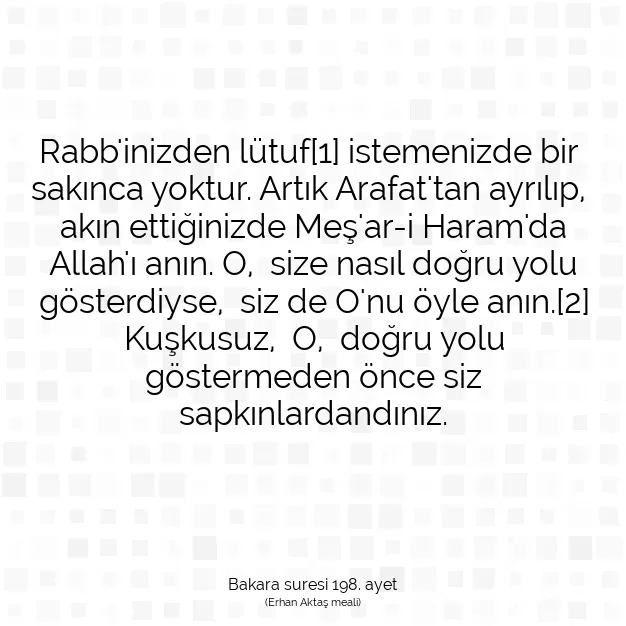 Ayetbul | Kuran Mealleri | Quran | Bakara suresi 198. ayet