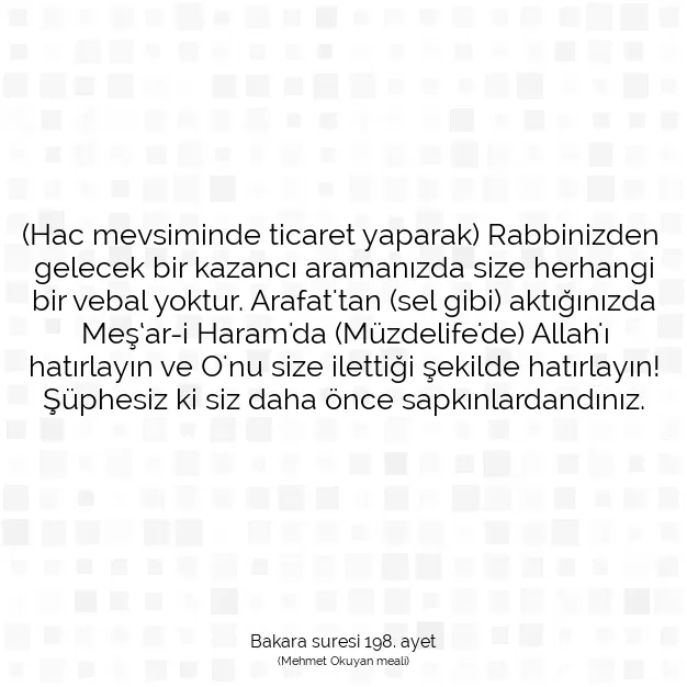 Ayetbul | Kuran Mealleri | Quran | Bakara suresi 198. ayet