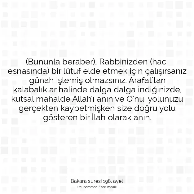 Ayetbul | Kuran Mealleri | Quran | Bakara suresi 198. ayet