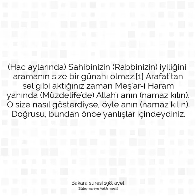 Ayetbul | Kuran Mealleri | Quran | Bakara suresi 198. ayet