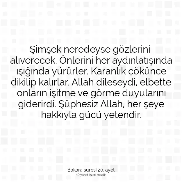 Ayetbul | Kuran Mealleri | Quran | Bakara suresi 20. ayet