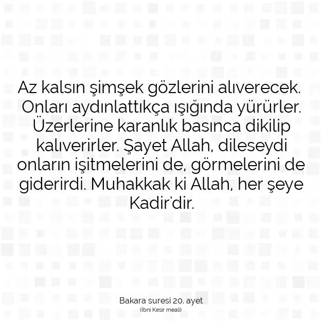 Ayetbul | Kuran Mealleri | Quran | Bakara suresi 20. ayet