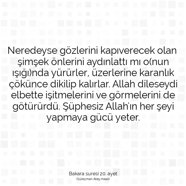 Ayetbul | Kuran Mealleri | Quran | Bakara suresi 20. ayet