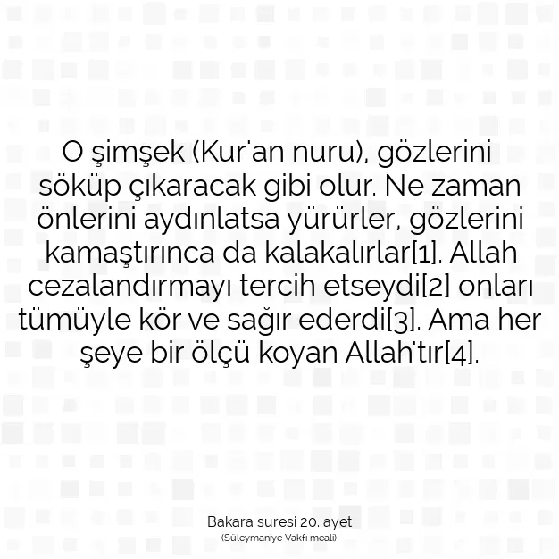 Ayetbul | Kuran Mealleri | Quran | Bakara suresi 20. ayet