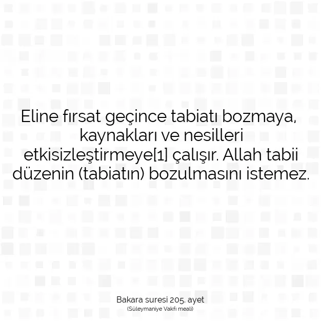 Ayetbul | Kuran Mealleri | Quran | Bakara suresi 205. ayet