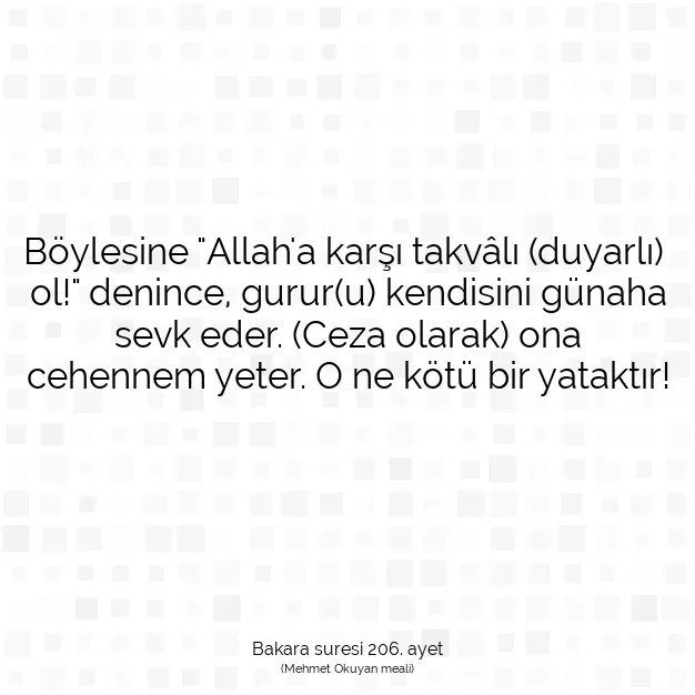 Ayetbul | Kuran Mealleri | Quran | Bakara suresi 206. ayet