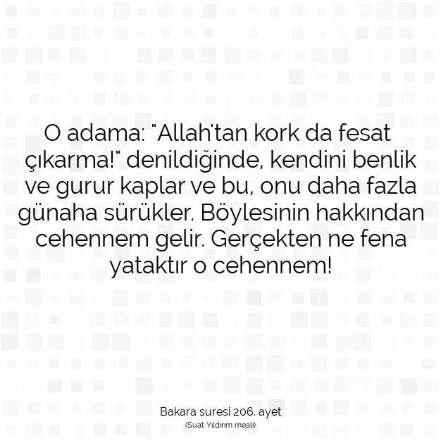 Ayetbul | Kuran Mealleri | Quran | Bakara suresi 206. ayet