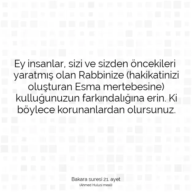 Ayetbul | Kuran Mealleri | Quran | Bakara suresi 21. ayet