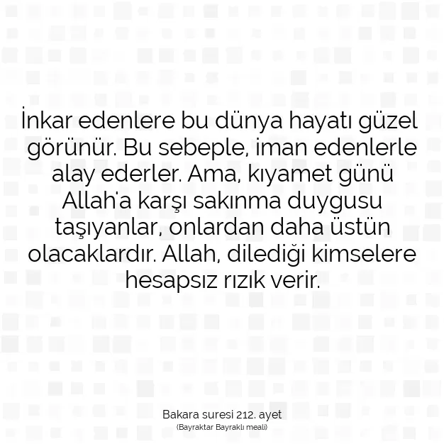 Ayetbul | Kuran Mealleri | Quran | Bakara suresi 212. ayet