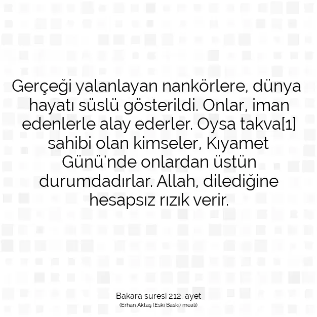 Ayetbul | Kuran Mealleri | Quran | Bakara suresi 212. ayet