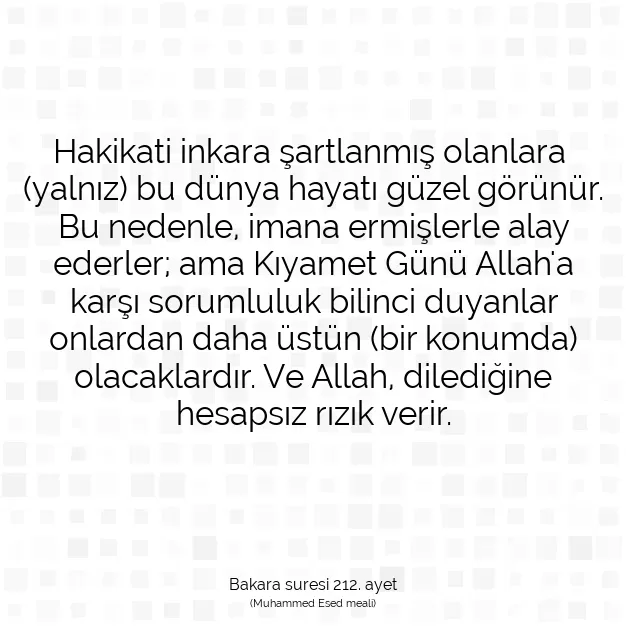 Ayetbul | Kuran Mealleri | Quran | Bakara suresi 212. ayet