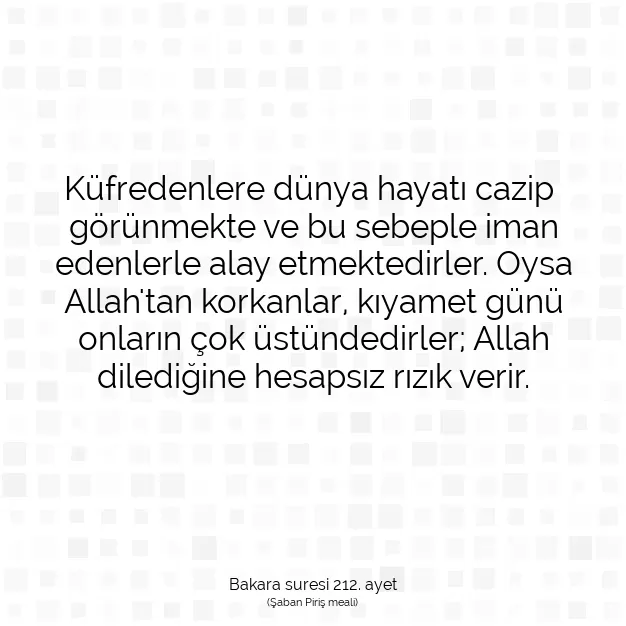 Ayetbul | Kuran Mealleri | Quran | Bakara suresi 212. ayet