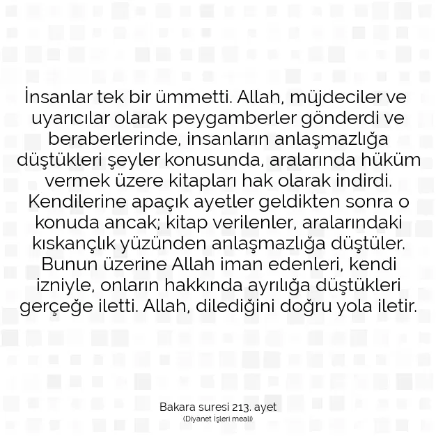 Ayetbul | Kuran Mealleri | Quran | Bakara suresi 213. ayet