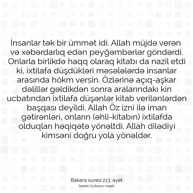 Ayetbul | Kuran Mealleri | Quran | Bakara suresi 213. ayet