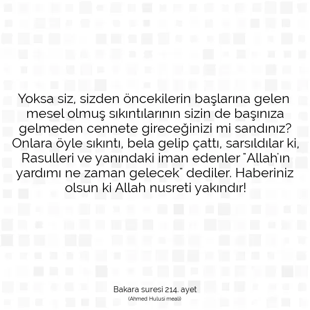 Ayetbul | Kuran Mealleri | Quran | Bakara suresi 214. ayet