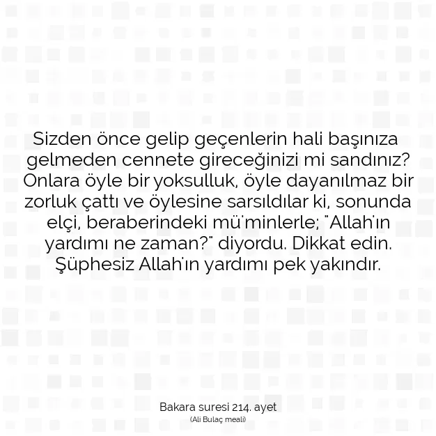 Ayetbul | Kuran Mealleri | Quran | Bakara suresi 214. ayet