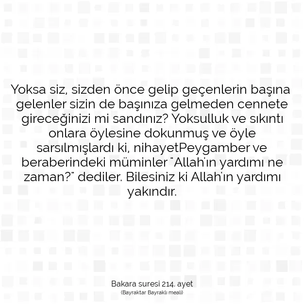 Ayetbul | Kuran Mealleri | Quran | Bakara suresi 214. ayet