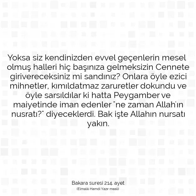 Ayetbul | Kuran Mealleri | Quran | Bakara suresi 214. ayet