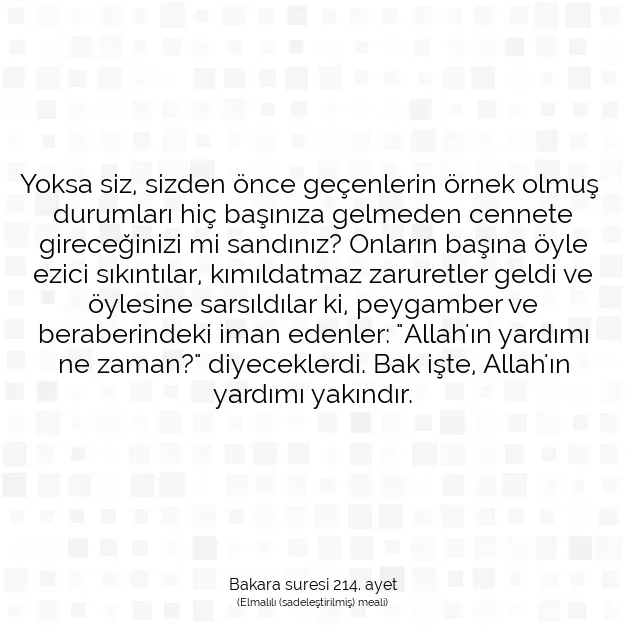 Ayetbul | Kuran Mealleri | Quran | Bakara suresi 214. ayet