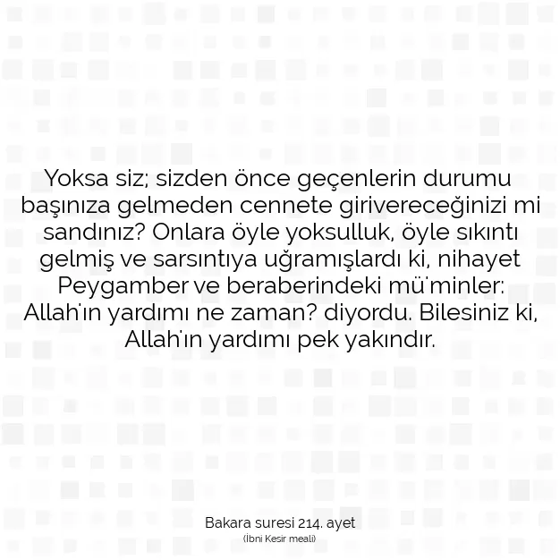 Ayetbul | Kuran Mealleri | Quran | Bakara suresi 214. ayet