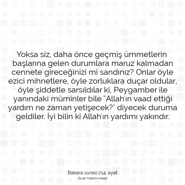 Ayetbul | Kuran Mealleri | Quran | Bakara suresi 214. ayet