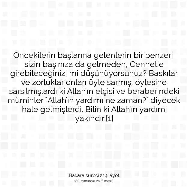 Ayetbul | Kuran Mealleri | Quran | Bakara suresi 214. ayet