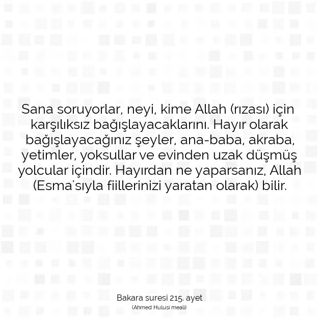 Ayetbul | Kuran Mealleri | Quran | Bakara suresi 215. ayet