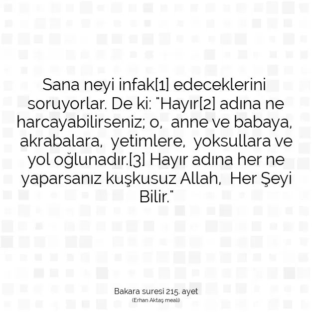 Ayetbul | Kuran Mealleri | Quran | Bakara suresi 215. ayet