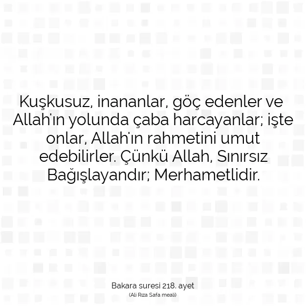 Ayetbul | Kuran Mealleri | Quran | Bakara suresi 218. ayet