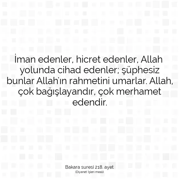 Ayetbul | Kuran Mealleri | Quran | Bakara suresi 218. ayet