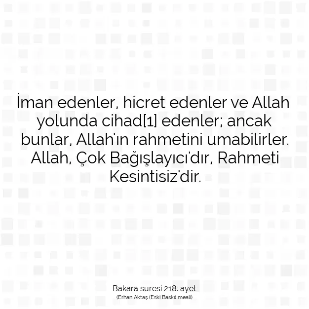 Ayetbul | Kuran Mealleri | Quran | Bakara suresi 218. ayet